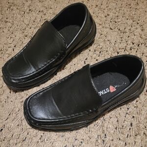 KIDS/BOYS DEER STAGS LOAFER SHOES BLACK SIZE 11M